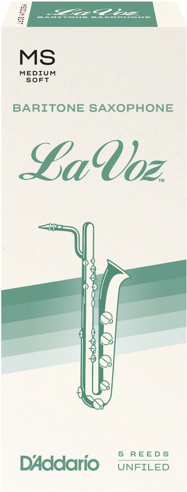 La Voz Baritone Saxophone Reeds, Medium Soft, 5 Pack