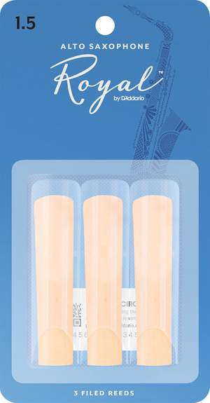 Royal by D'Addario Alto Sax Reeds, Strength 1.5, 3-pack