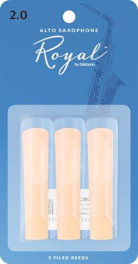 Royal by D'Addario Alto Sax Reeds, Strength 2, 3-pack