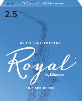 Royal by D'Addario Alto Sax Reeds, Strength 2.5, 10-pack