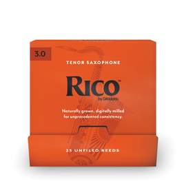 Rico Organic Tenor Saxophone  Reeds, Strength 3.0, Pack of 25