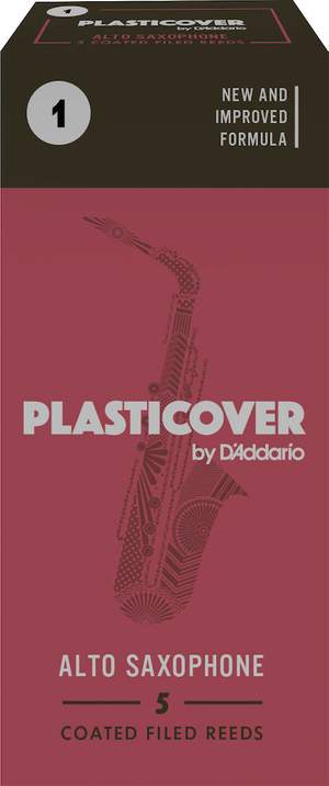 Plasticover by D'Addario Alto Sax Reeds, Strength 1, 5-pack