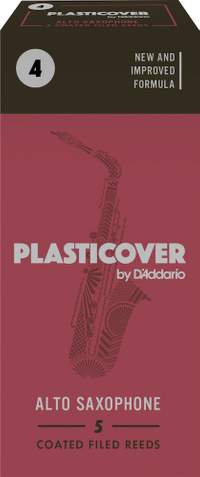 Plasticover by D'Addario Alto Sax Reeds, Strength 4, 5-pack