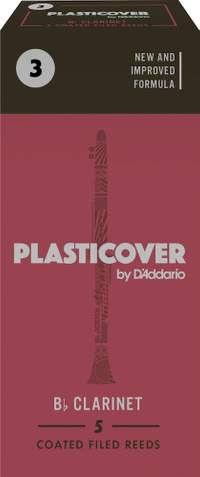 Plasticover by D'Addario Bb Clarinet Reeds, Strength 3, 5-pack