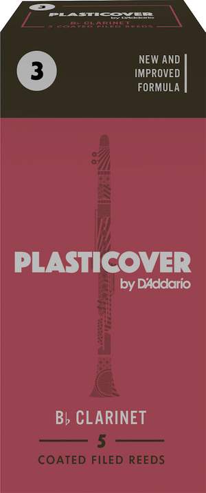Plasticover by D'Addario Bb Clarinet Reeds, Strength 3, 5-pack