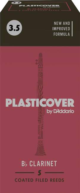 Plasticover by D'Addario Bb Clarinet Reeds, Strength 3.5, 5-pack
