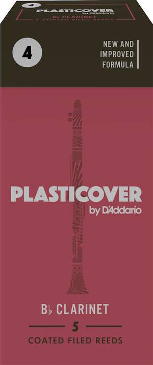 Plasticover by D'Addario Bb Clarinet Reeds, Strength 4, 5-pack