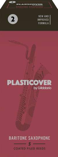 Plasticover by D'Addario Baritone Sax Reeds, Strength 2, 5-pack