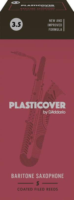 Plasticover by D'Addario Baritone Sax Reeds, Strength 3.5, 5-pack