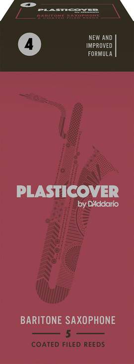 Plasticover by D'Addario Baritone Sax Reeds, Strength 4, 5-pack