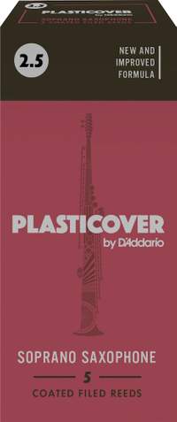 Plasticover by D'Addario Soprano Sax Reeds, Strength 2.5, 5-pack
