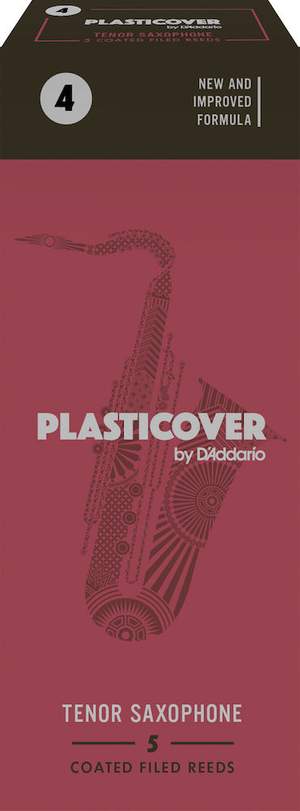Plasticover by D'Addario Tenor Sax Reeds, Strength 4, 5-pack