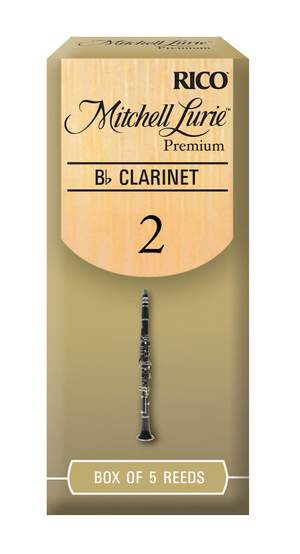 Mitchell Lurie Premium Bb Clarinet Reeds, Strength 2.0, 5 Pack