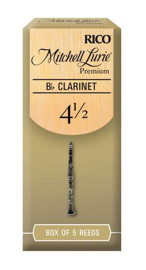 Mitchell Lurie Premium Bb Clarinet Reeds, Strength 4.5, 5 Pack