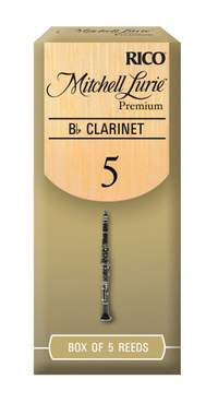 Mitchell Lurie Premium Bb Clarinet Reeds, Strength 5.0, 5 Pack