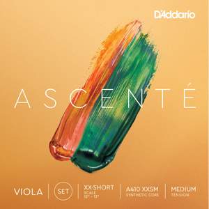 D'Addario Ascenté Viola String Set, Extra-Extra-Short Scale, Medium Tension