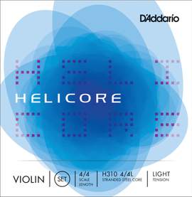 D'Addario Helicore Violin String Set, 4/4 Scale, Light Tension