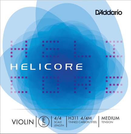 D'Addario Helicore Violin Single E String, 4/4 Scale, Medium Tension