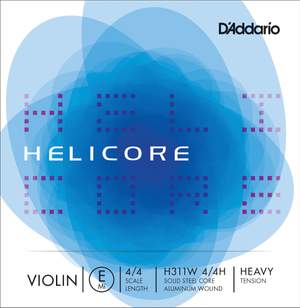 D'Addario Helicore Violin Single Aluminum Wound E String, 4/4 Scale, Heavy Tension