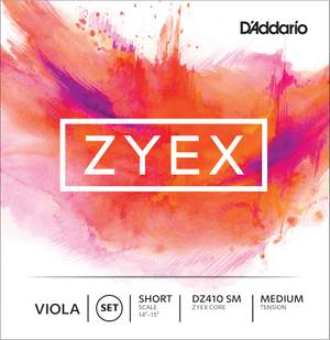 D'Addario Zyex Viola String Set, Short Scale, Medium Tension