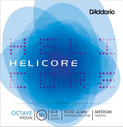 D'Addario Helicore Octave Violin String Set, 4/4 Scale, Medium Tension