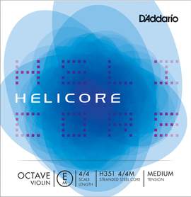 D'Addario Helicore Octave Violin Single E String, 4/4 Scale, Medium Tension