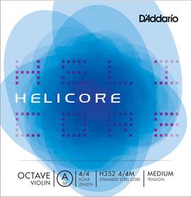 D'Addario Helicore Octave Violin Single A String, 4/4 Scale, Medium Tension