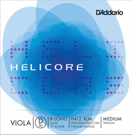 D'Addario Helicore Viola Single D String, Extra Long Scale, Medium Tension