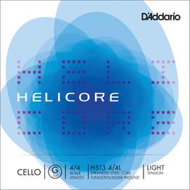 D'Addario Helicore Cello Single G String, 4/4 Scale, Light Tension