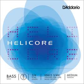 D'Addario Helicore Solo Bass Single E String, 3/4 Scale, Medium Tension