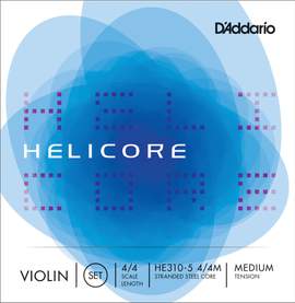 D'Addario Helicore Violin 5-String Set, 4/4 Scale, Medium Tension 