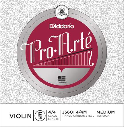 D'Addario Pro-Arte Violin Single E String, 4/4 Scale, Medium Tension