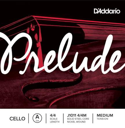 D'Addario Prelude Cello Single A String, 4/4 Scale, Medium Tension