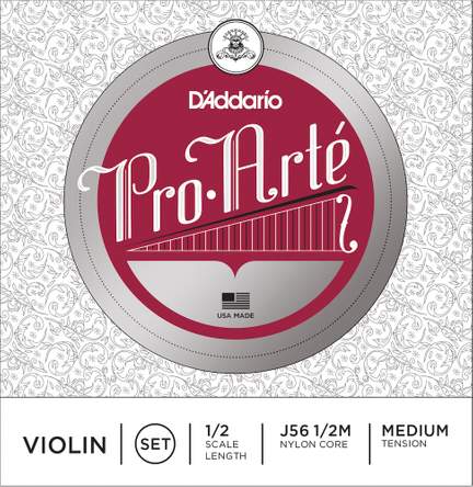 D'Addario Pro-Arte Violin String Set, 1/2 Scale, Medium Tension