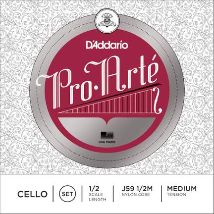 D'Addario Pro-Arte Cello String Set, 1/2 Scale, Medium Tension