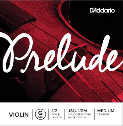 D'Addario Prelude Violin Single G String, 1/2 Scale, Medium Tension