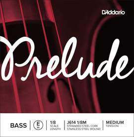 D'Addario Prelude Bass Single E String, 1/8 Scale, Medium Tension