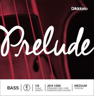 D'Addario Prelude Bass Single E String, 1/8 Scale, Medium Tension