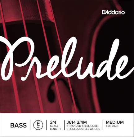 D'Addario Prelude Bass Single E String, 3/4 Scale, Medium Tension