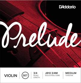 D'Addario Prelude Violin String Set, 3/4 Scale, Medium Tension