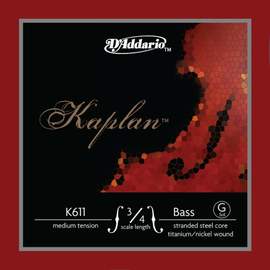 D'Addario Kaplan Bass Single G String, 3/4 Scale, Medium Tension