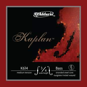 D'Addario Kaplan Bass Single E String, 3/4 Scale, Medium Tension