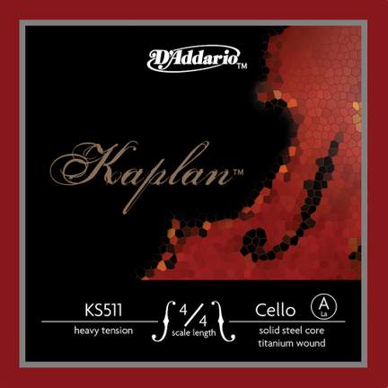 D'Addario Kaplan Cello Single A String, 4/4 Scale, Medium Tension
