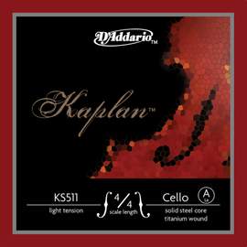 D'Addario Kaplan Cello Single A String, 4/4 Scale, Light Tension