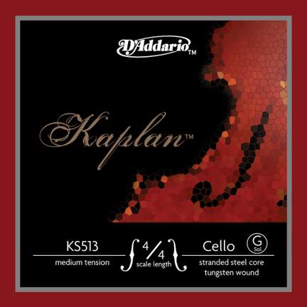 D'Addario Kaplan Cello Single G String, 4/4 Scale, Medium Tension