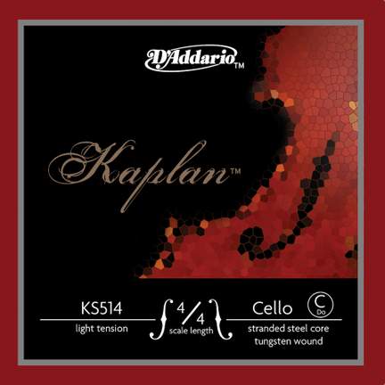 D'Addario Kaplan Cello Single C String, 4/4 Scale, Light Tension