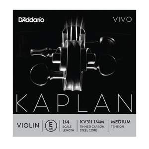 D'Addario Kaplan Vivo Violin E String, 1/4 Scale, Medium Tension