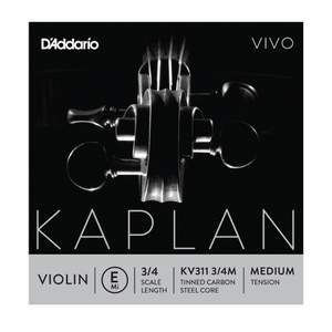 D'Addario Kaplan Vivo Violin E String, 3/4 Scale, Medium Tension