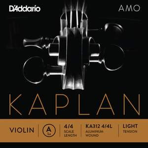 D'Addario Kaplan Amo Violin A String, 4/4 Scale, Light Tension