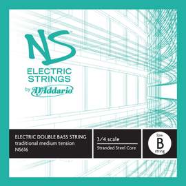 D'Addario NS Electric Traditional Bass Single Low B String, 3/4 Scale, Medium Tension